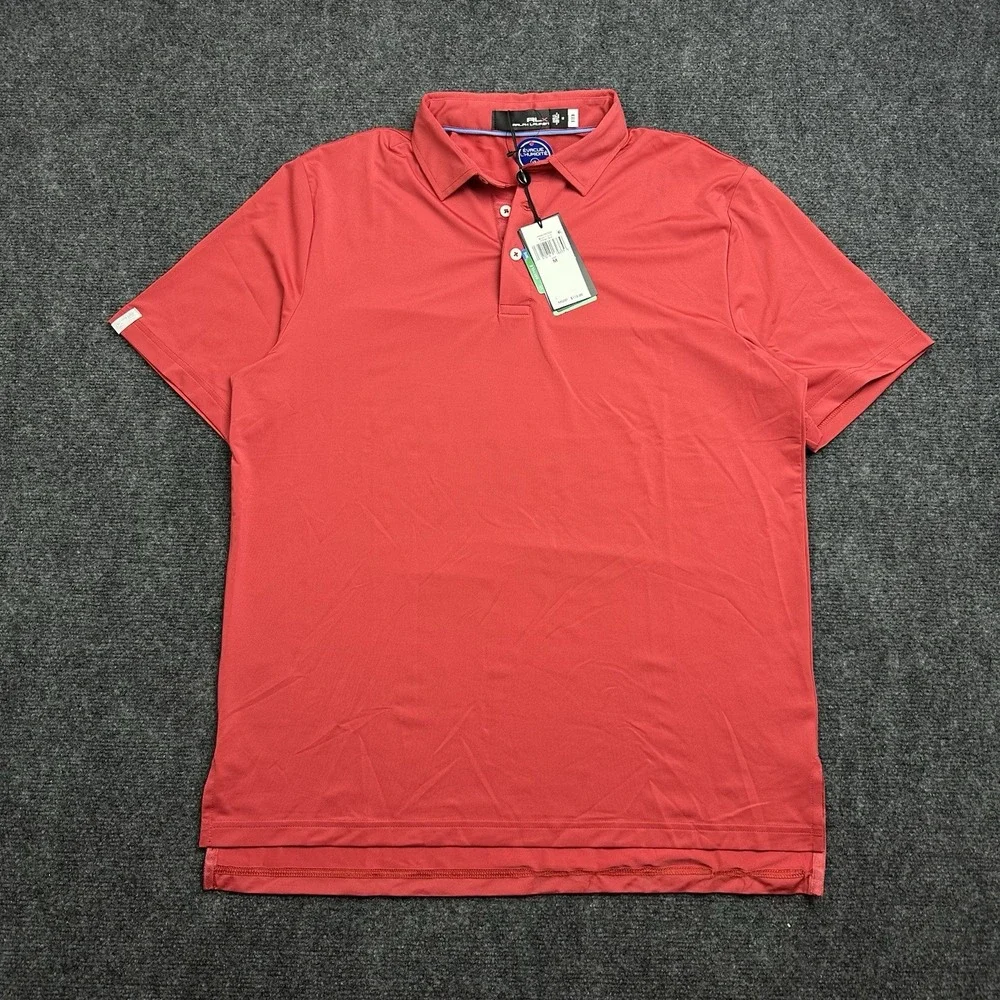NWT Ralph Lauren RLX Golf Performance Polo Shirt Spring Red Mens M Wicking 5/15